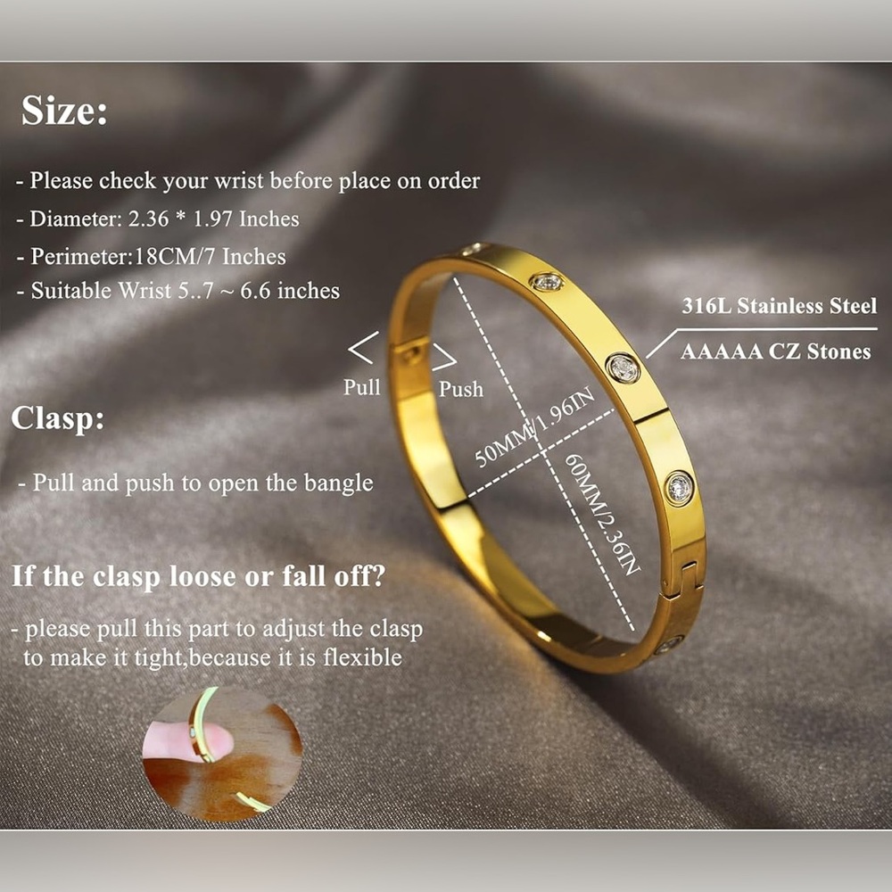 AD Allen & Danmi 18k Rose Gold Plated Love Bangle NWT - Picture 2 of 10